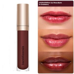 NEW bareMinerals Lip Gloss-Balm Cranberry (True Mauve) Limited Edition Full Size